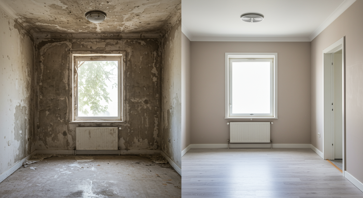Before and After Mold Remediation